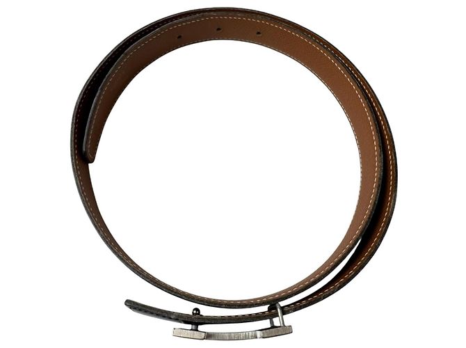 Hermès Cinturón Hermes Constance H #75 Castaño Negro - vista 6