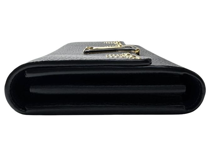 Louis Vuitton Portefeuille Capucines Studded Long Wallet Nero - vista 4