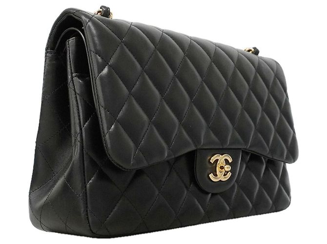Chanel Schultertasche aus schwarzem Lammleder - Ansicht 2