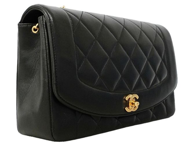 Chanel Diana Chain Schultertasche Schwarz - Ansicht 2