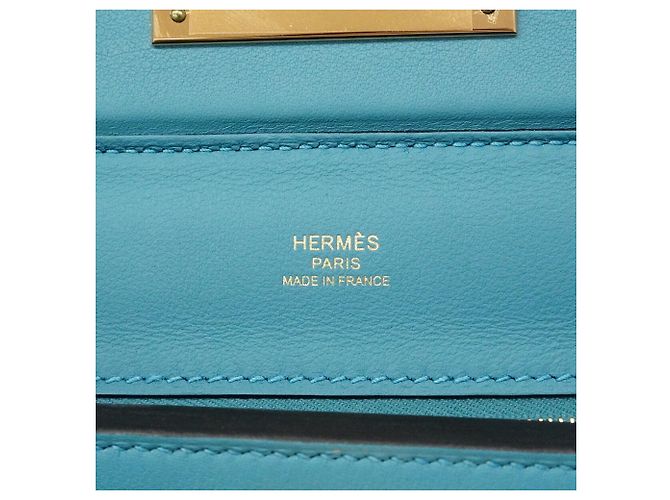 Hermès Sac à main Hermes 24 Mini Evercolor Swift Bleu - vue 5