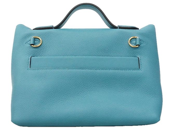 Hermès Sac à main Hermes 24 Mini Evercolor Swift Bleu - vue 6