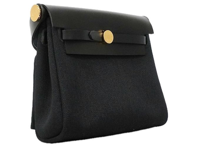 Hermès Borsa a tracolla Hermes Herbag Zip Mini Toile Military Black Nero - vista 2