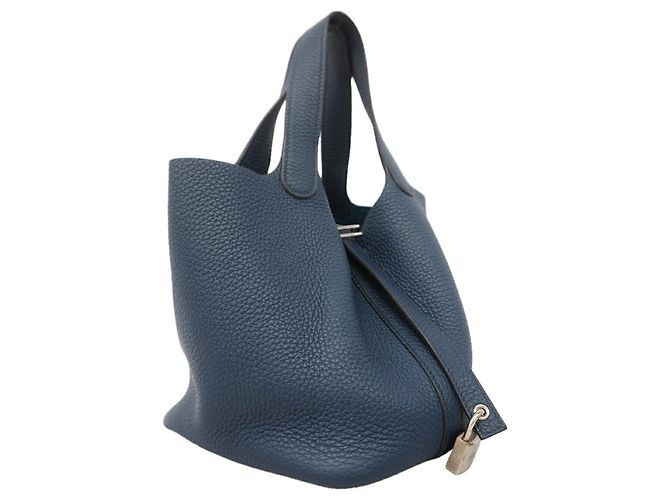 Hermès Sac à main Hermes Picotin Lock PM Bleu Marine - vue 2