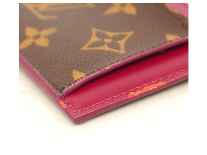Louis Vuitton Monogram Portecarte Zip Wallet/Coin Case Fucsia - vista 5