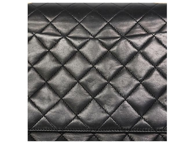 Bolso de hombro Chanel Matelassé Double Flap Negro - vue 10