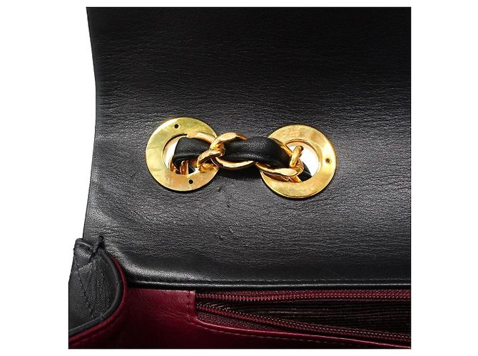 Borsa a tracolla Chanel in pelle d'agnello nera Nero - vista 9