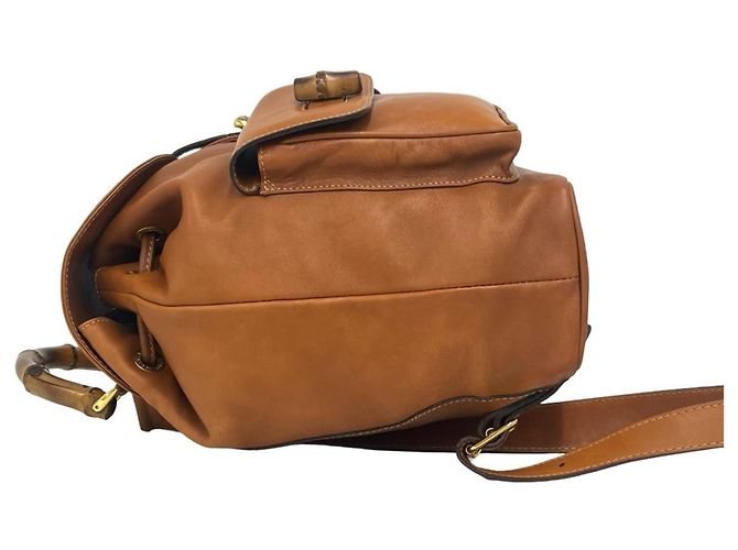 Gucci Vintage Bamboo Leather Backpack Brown - view 5