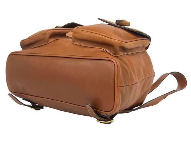 Gucci Vintage Bamboo Leather Backpack Brown - view 7