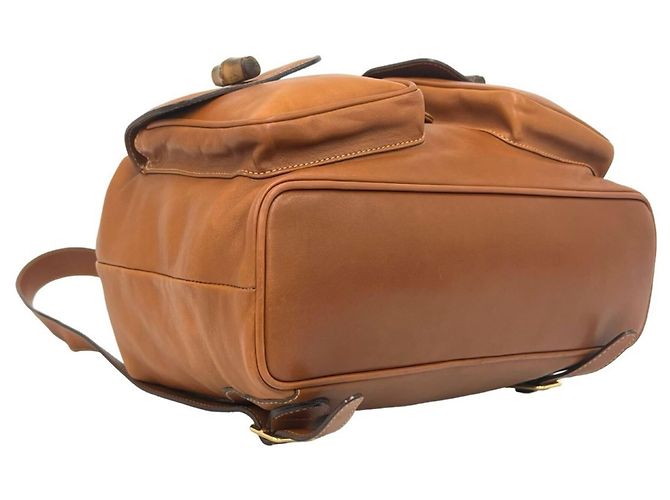 Gucci Vintage Bamboo Leather Backpack Brown - view 8