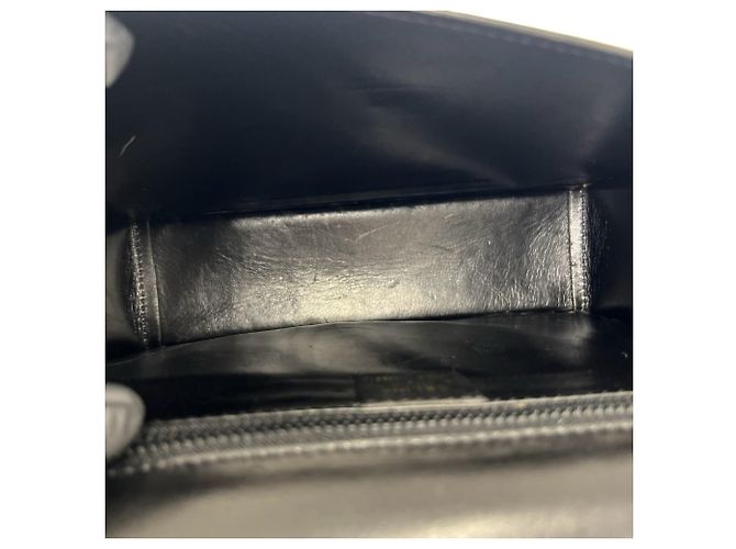 Céline Celine Vintage Logo Ring Hardware Schultertasche aus Leder Schwarz - Ansicht 9