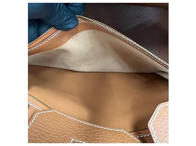 Hermès Borsa HERMES Birkin 35 in pelle Taurillon Clemence marrone - vista 10