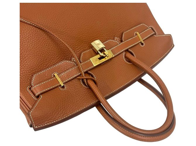 Hermès Borsa HERMES Birkin 35 in pelle Taurillon Clemence marrone - vista 4