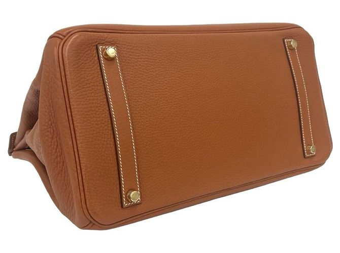 Hermès Borsa HERMES Birkin 35 in pelle Taurillon Clemence marrone - vista 7
