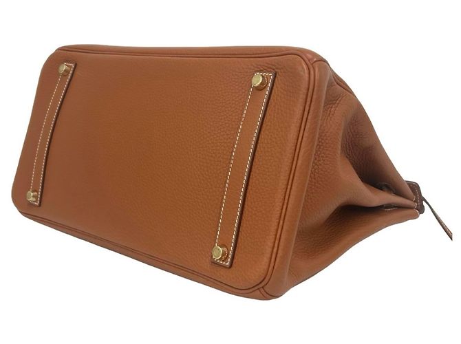 Hermès Borsa HERMES Birkin 35 in pelle Taurillon Clemence marrone - vista 8