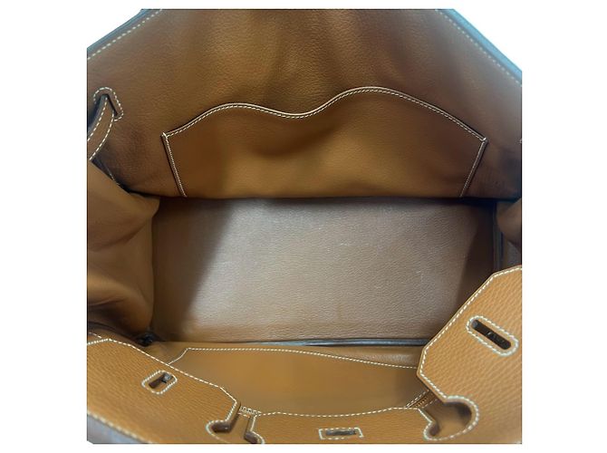 Hermès Borsa HERMES Birkin 35 in pelle Taurillon Clemence marrone - vista 9