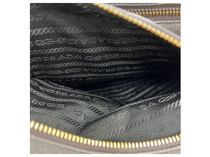 Tote Prada Shopper-Handtasche aus grauem Leder Braun - Ansicht 10