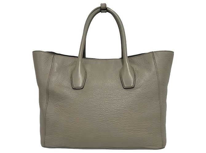 Tote Prada Shopper-Handtasche aus grauem Leder Braun - Ansicht 3
