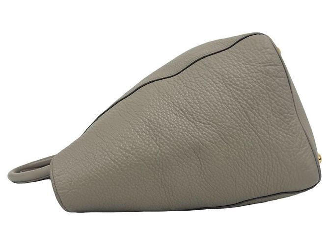 Tote Prada Shopper-Handtasche aus grauem Leder Braun - Ansicht 5