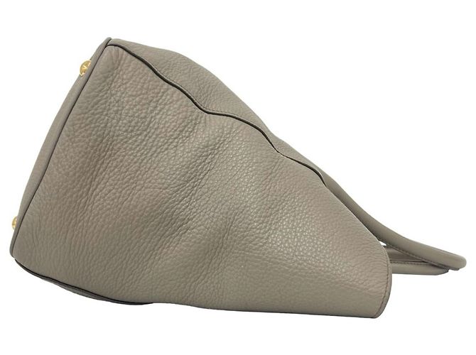 Tote Prada Shopper-Handtasche aus grauem Leder Braun - Ansicht 6