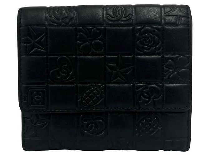 Portafoglio bi-fold Chanel Icon Coco Mark in pelle di agnello Nero - vista 2