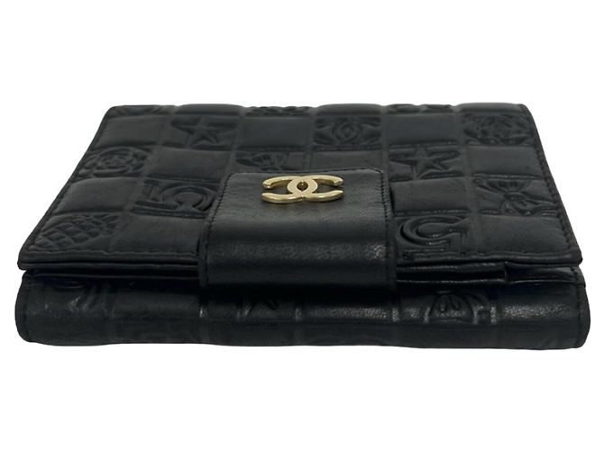 Portafoglio bi-fold Chanel Icon Coco Mark in pelle di agnello Nero - vista 3