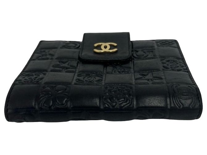 Portafoglio bi-fold Chanel Icon Coco Mark in pelle di agnello Nero - vista 6
