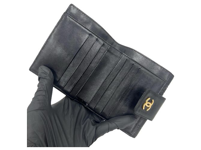 Portafoglio bi-fold Chanel Icon Coco Mark in pelle di agnello Nero - vista 7