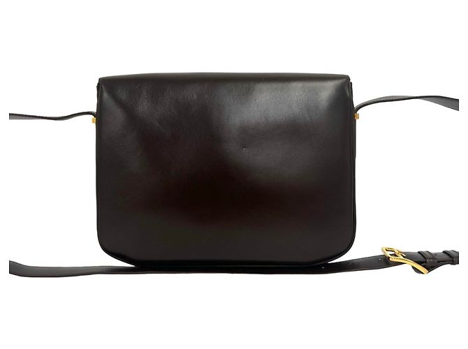 Céline Celine Vintage Blazon Leather Shoulder Bag Brown - view 3