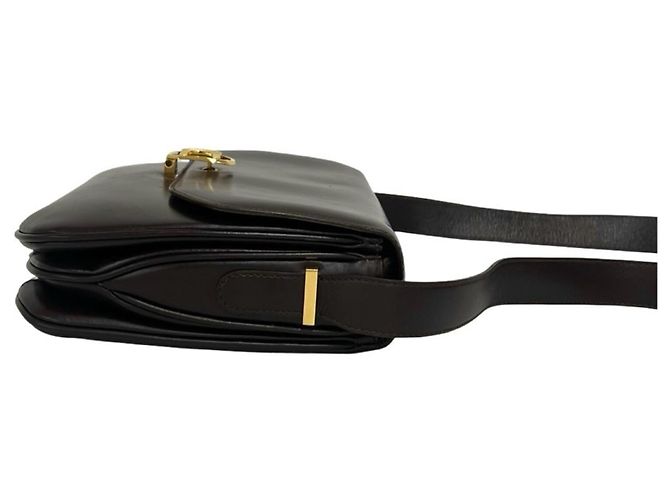 Céline Celine Vintage Blazon Leather Shoulder Bag Brown - view 6