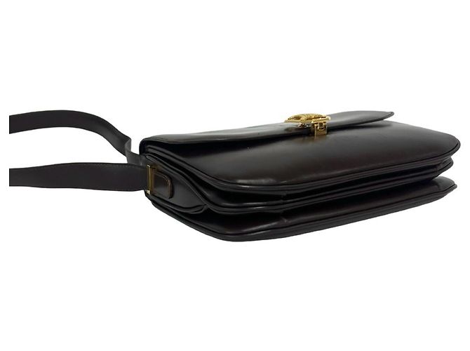 Céline Celine Vintage Blazon Leather Shoulder Bag Brown - view 7