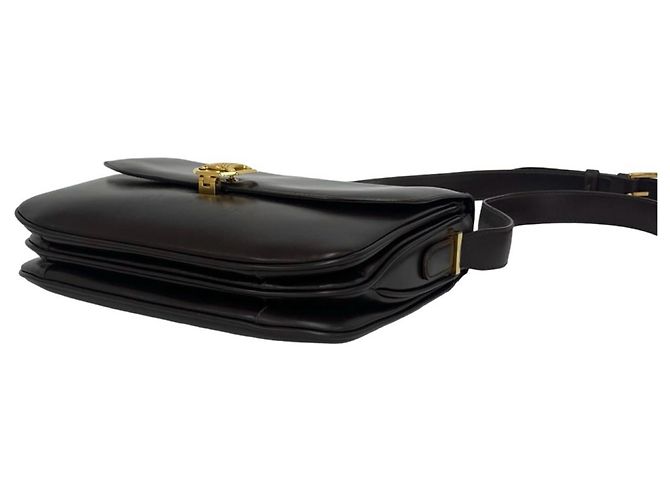Céline Celine Vintage Blazon Leather Shoulder Bag Brown - view 8