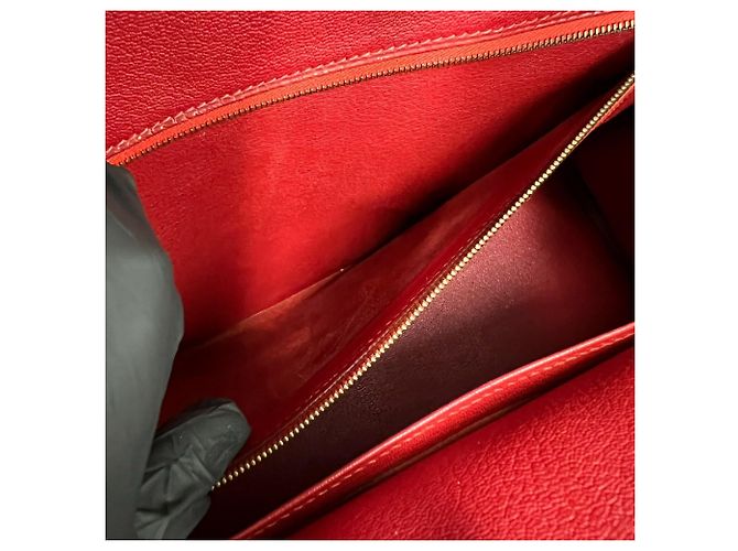 Hermès Hermes Vintage Birkin 35 Handtasche Rot - Ansicht 10