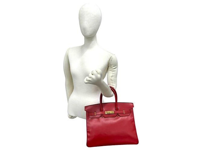 Hermès Hermes Vintage Birkin 35 Handtasche Rot - Ansicht 2