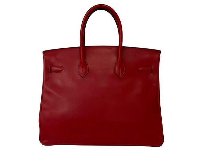 Hermès Hermes Vintage Birkin 35 Handtasche Rot - Ansicht 3