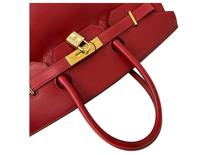 Hermès Hermes Vintage Birkin 35 Handtasche Rot - Ansicht 4