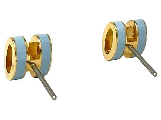 Hermès Brincos Hermes Mini Pop H Azul Dourado - vista 7