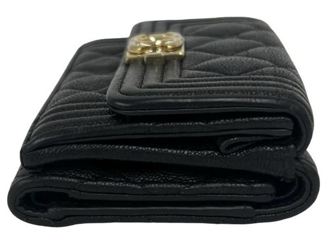 Cartera trifold Chanel Boy Chanel Coco Mark Negro - vista 5