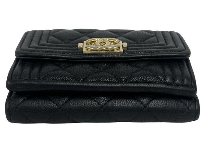Cartera trifold Chanel Boy Chanel Coco Mark Negro - vista 6