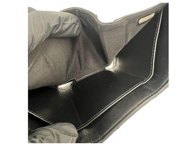 Cartera trifold Chanel Boy Chanel Coco Mark Negro - vista 8