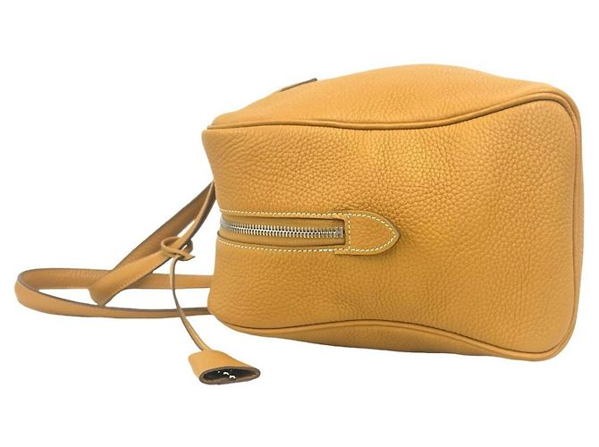 Hermès Borsa Boston HERMES Victoria 35 in pelle Taurillon Clemence Marrone - vista 5