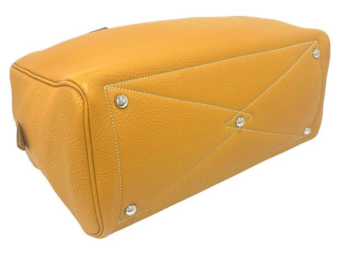 Hermès Borsa Boston HERMES Victoria 35 in pelle Taurillon Clemence Marrone - vista 7