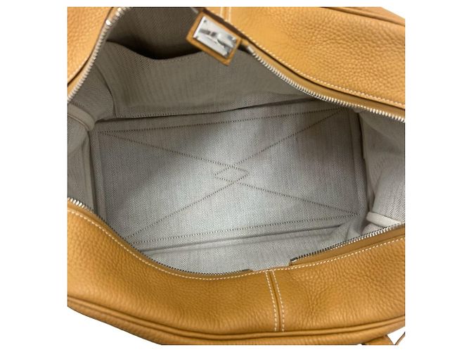 Hermès Borsa Boston HERMES Victoria 35 in pelle Taurillon Clemence Marrone - vista 9