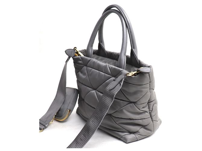Prada Re-Nylon Padded Tote Shoulder Bag in Gray Brown - view 2