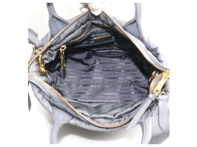 Prada Re-Nylon Padded Tote Shoulder Bag in Gray Brown - view 4