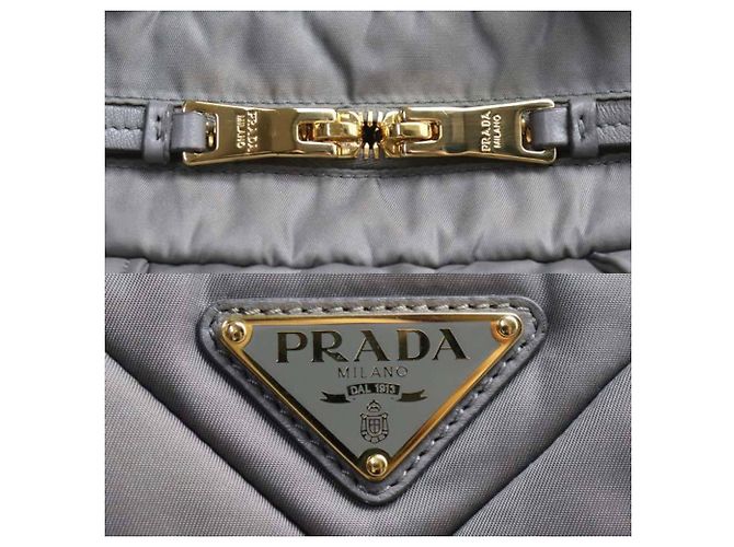 Prada Re-Nylon Padded Tote Shoulder Bag in Gray Brown - view 9
