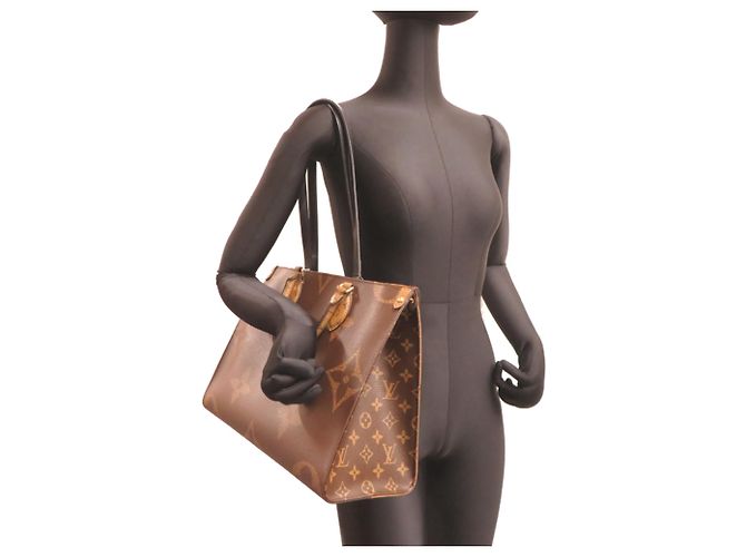Louis Vuitton OnTheGo MM Shopper für Damen Braun Rot - Ansicht 8