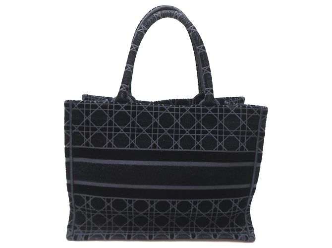 Borsa Tote Christian Dior in velluto blu navy - vista 2