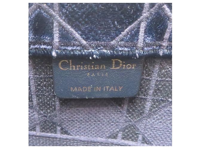 Borsa Tote Christian Dior in velluto blu navy - vista 7