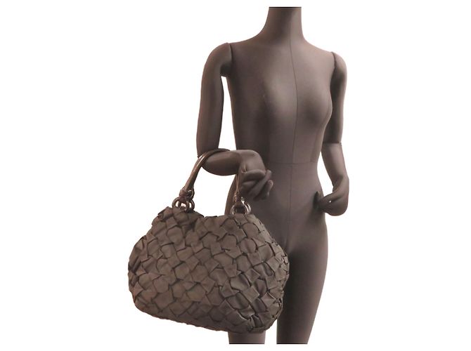 Saco Tote em nylon Prada Tessuto para mulher, Black Preto - vista 9